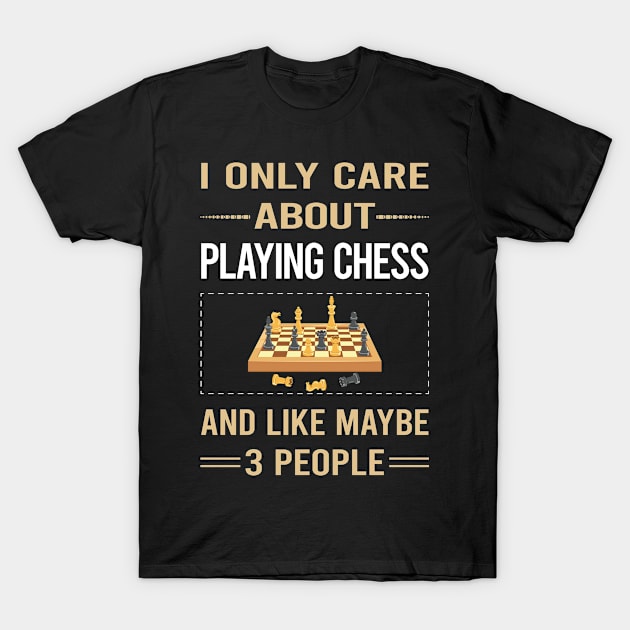 Funny 3 People Playing Chess T-Shirt by symptomovertake